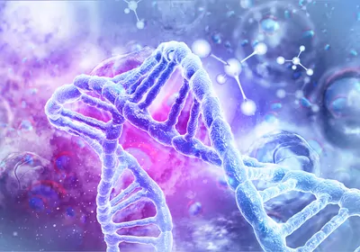 DNA cell on scientific background DNA cell on scientific background